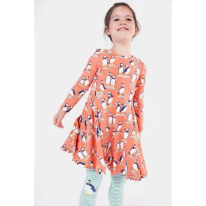 Frugi Sofia Skater Dress 500028A4pfpl Puffin Pals
