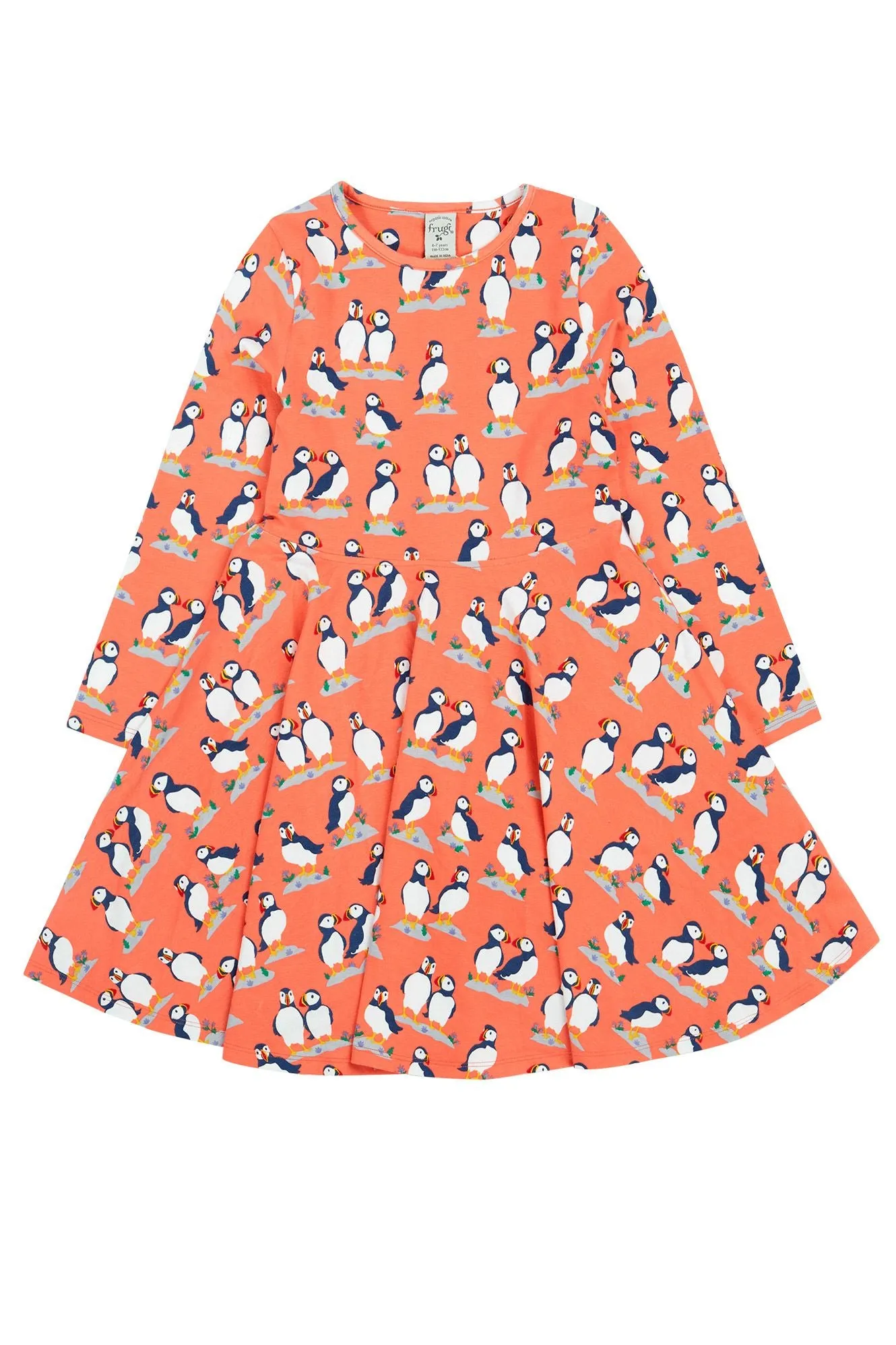 Frugi Sofia Skater Dress 500028A4pfpl Puffin Pals