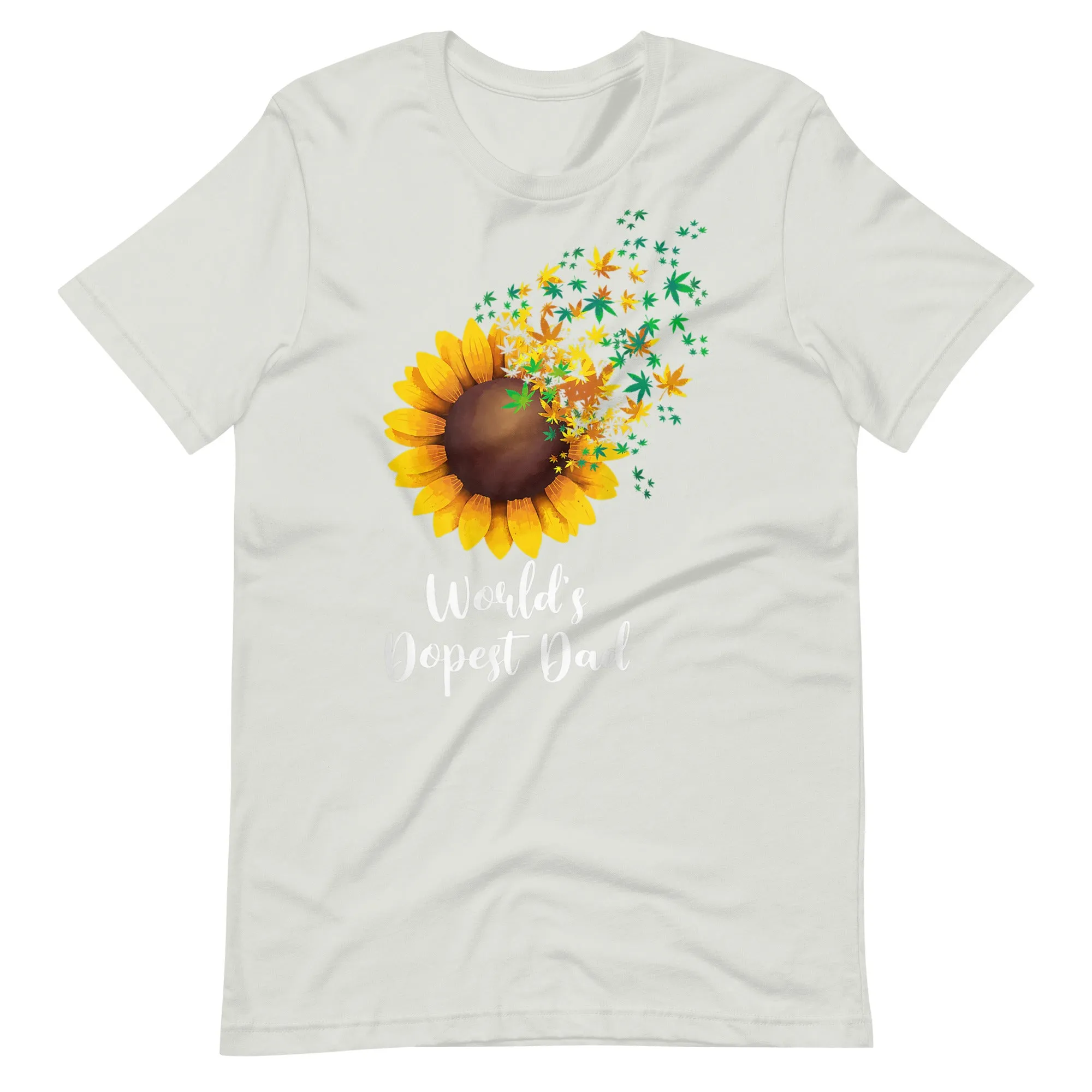 Funny-Worlds-Dopest-Dad-Gift-Cool-Sunflower-Weed t-shirt