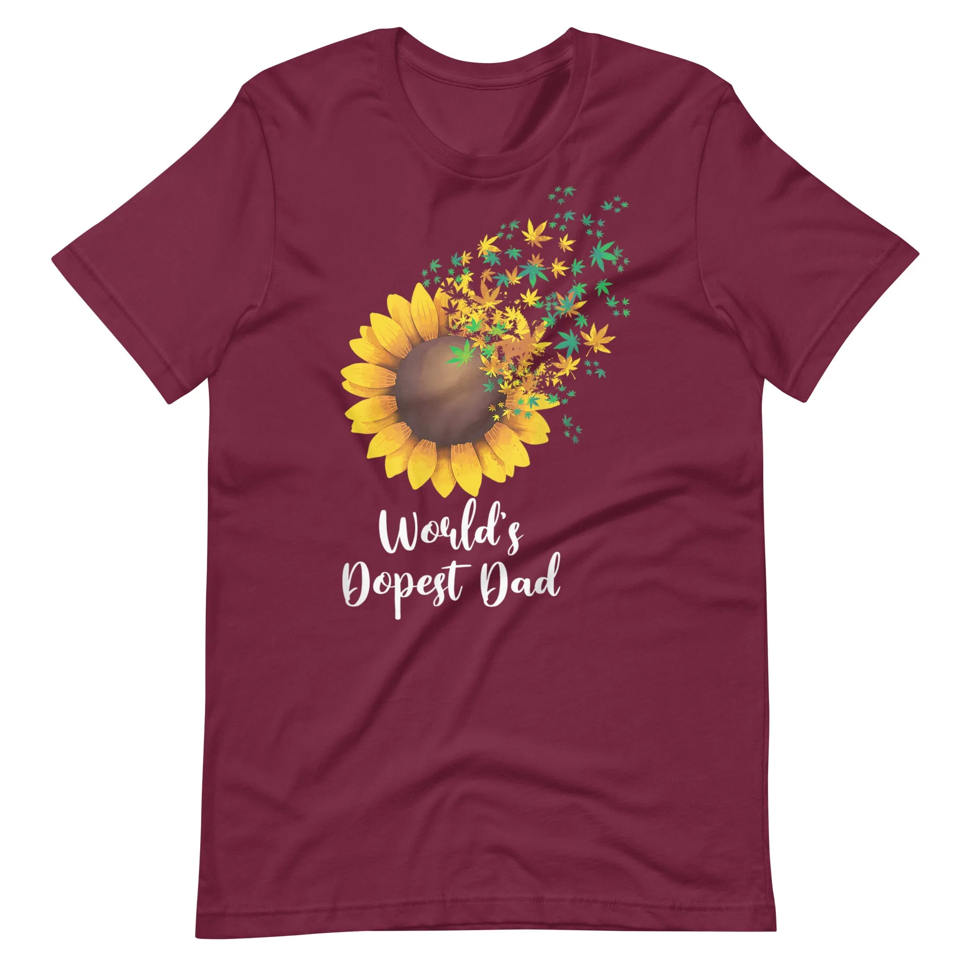 Funny-Worlds-Dopest-Dad-Gift-Cool-Sunflower-Weed t-shirt