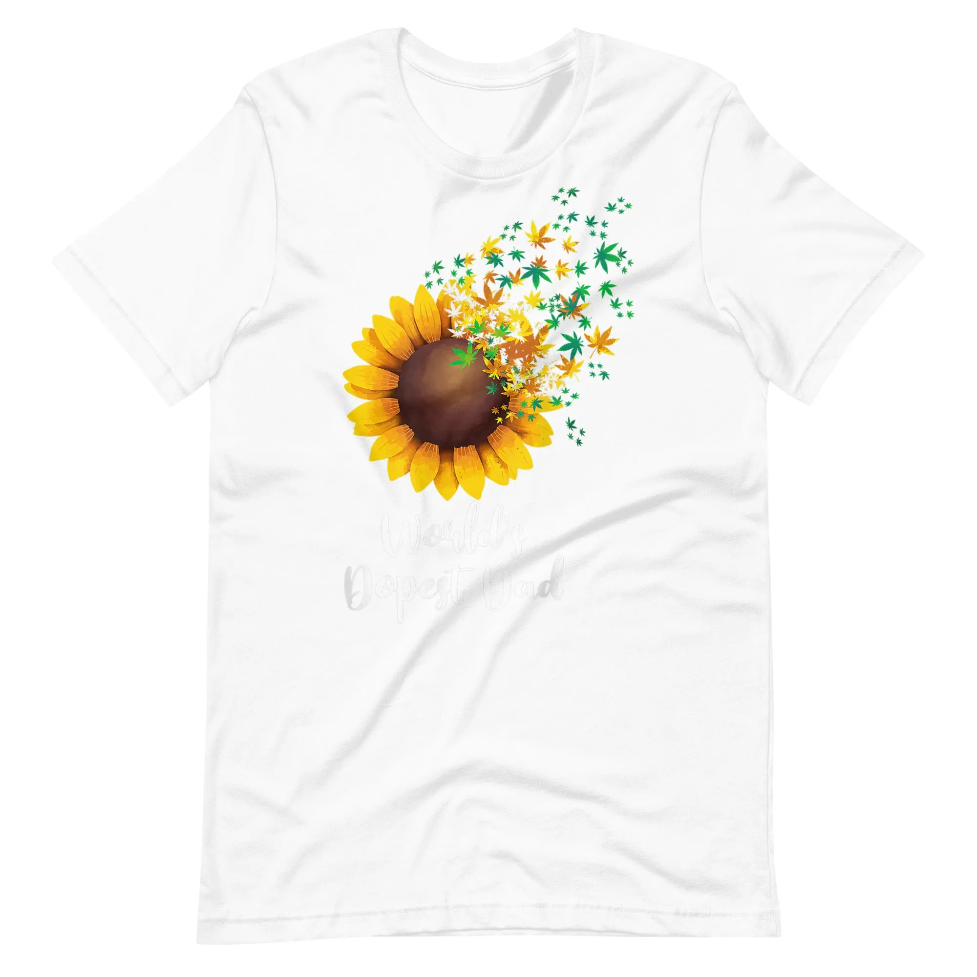 Funny-Worlds-Dopest-Dad-Gift-Cool-Sunflower-Weed t-shirt