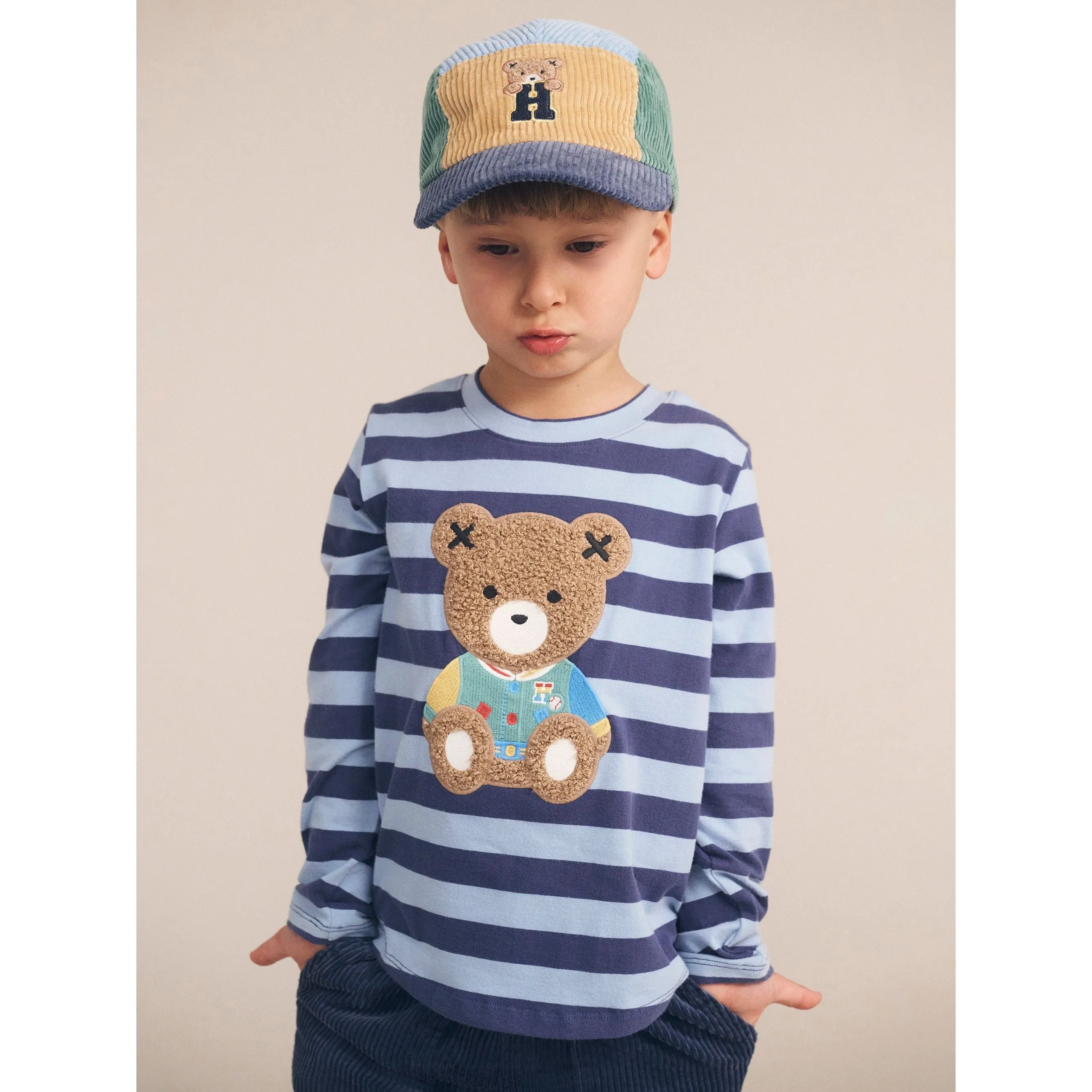 Furry Hux Blue Stripe Bear Top