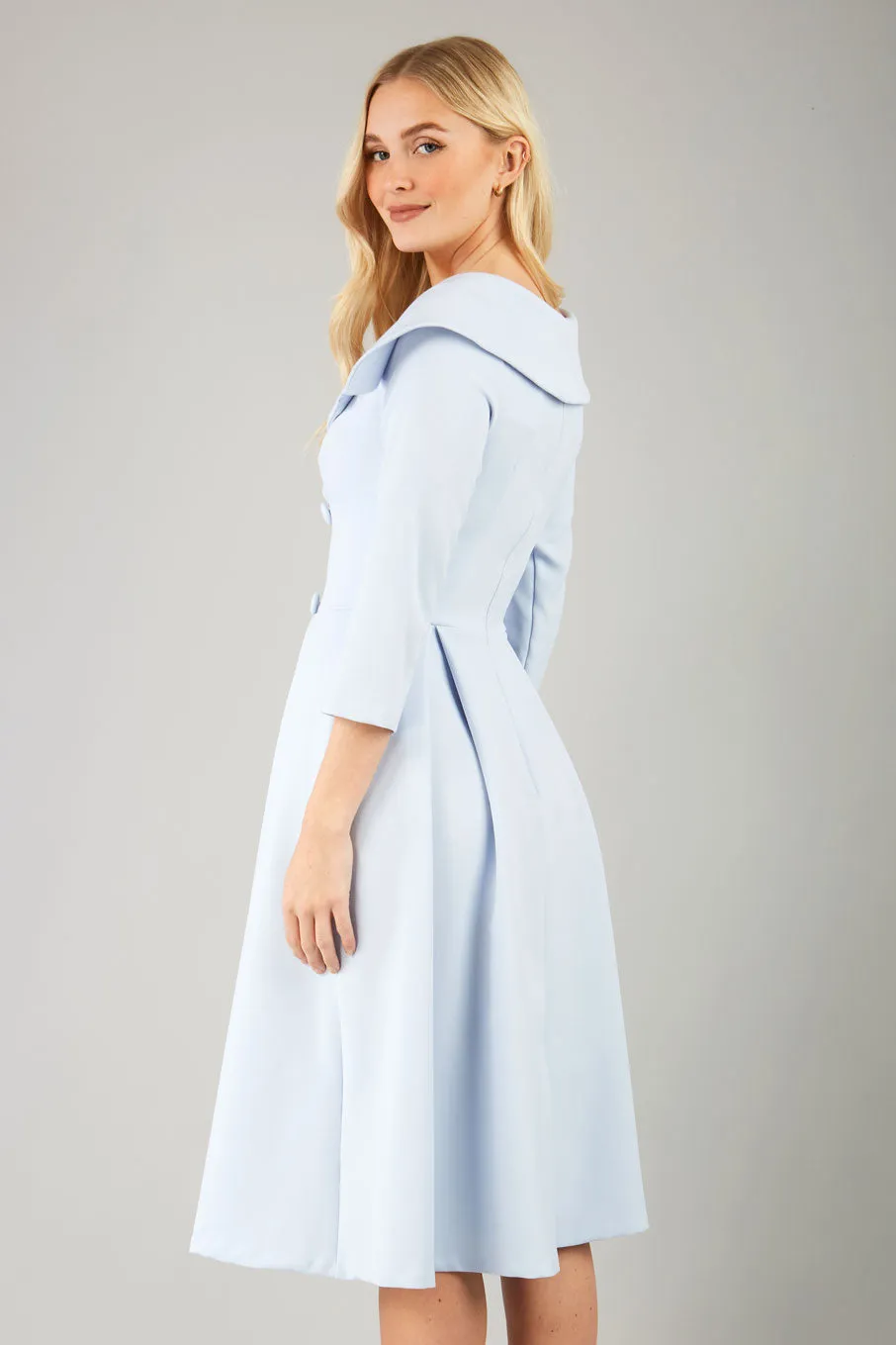 Gatsby Sleeved Oversized Collar Swing Dress
