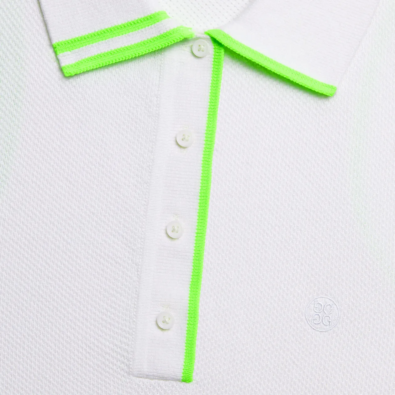 G/FORE WOMENS FULLY FASHIONED COTTON PIQUÉ SLEEVELESS POLO DRESS - SNOW