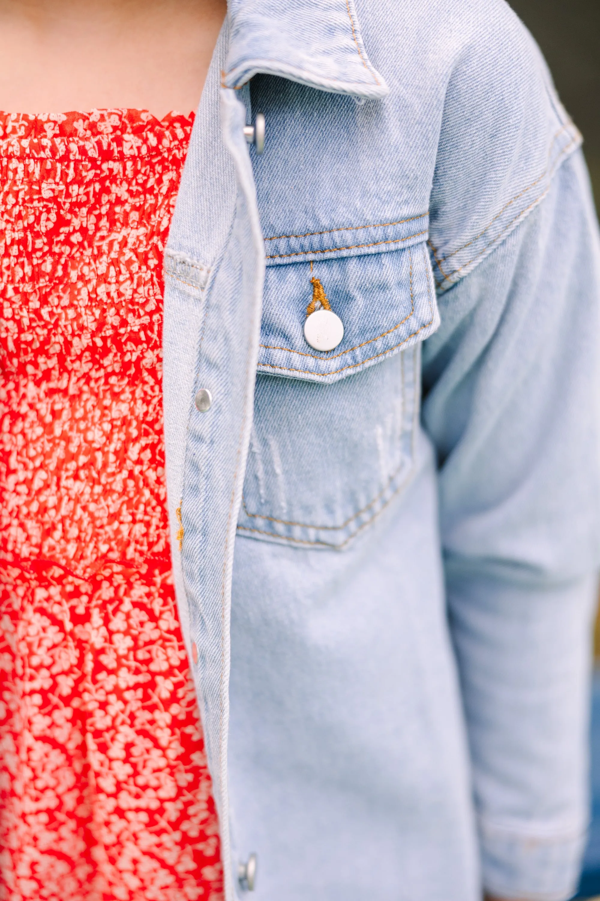 Girls: Be Yourself Light Wash Denim Jacket