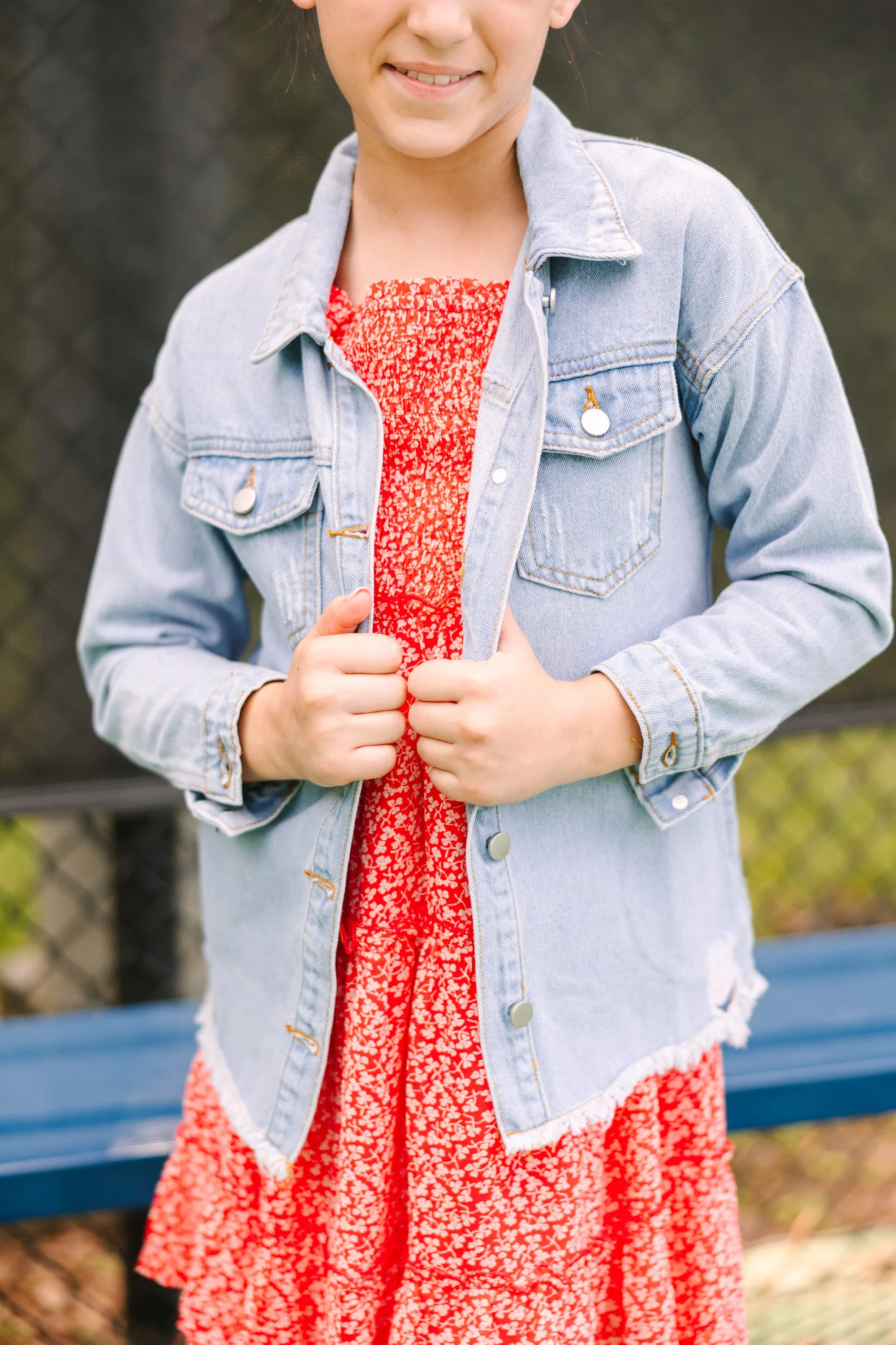 Girls: Be Yourself Light Wash Denim Jacket