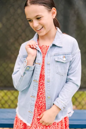 Girls: Be Yourself Light Wash Denim Jacket