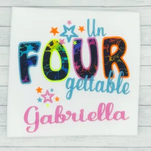 Girls Birthday Shirts Un-FOUR-gettable