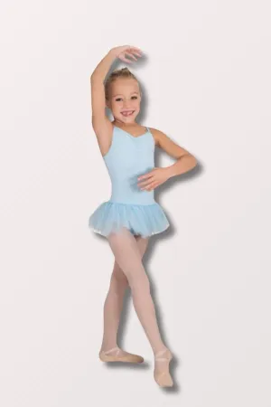 Girls Microfiber Camisole Leotard with Tutu - Light Blue