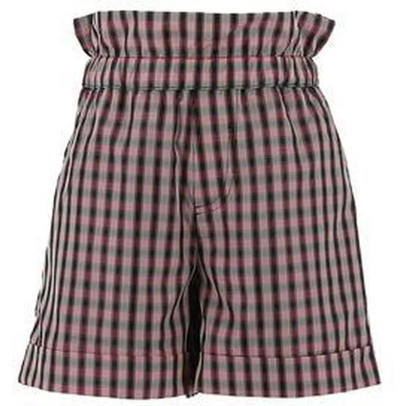 Girls Pink & Black Gingham Shorts