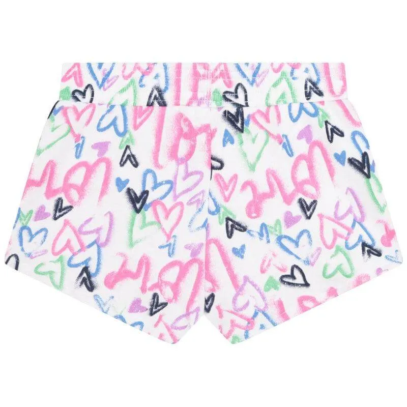 Girls Pink Graffiti Shorts