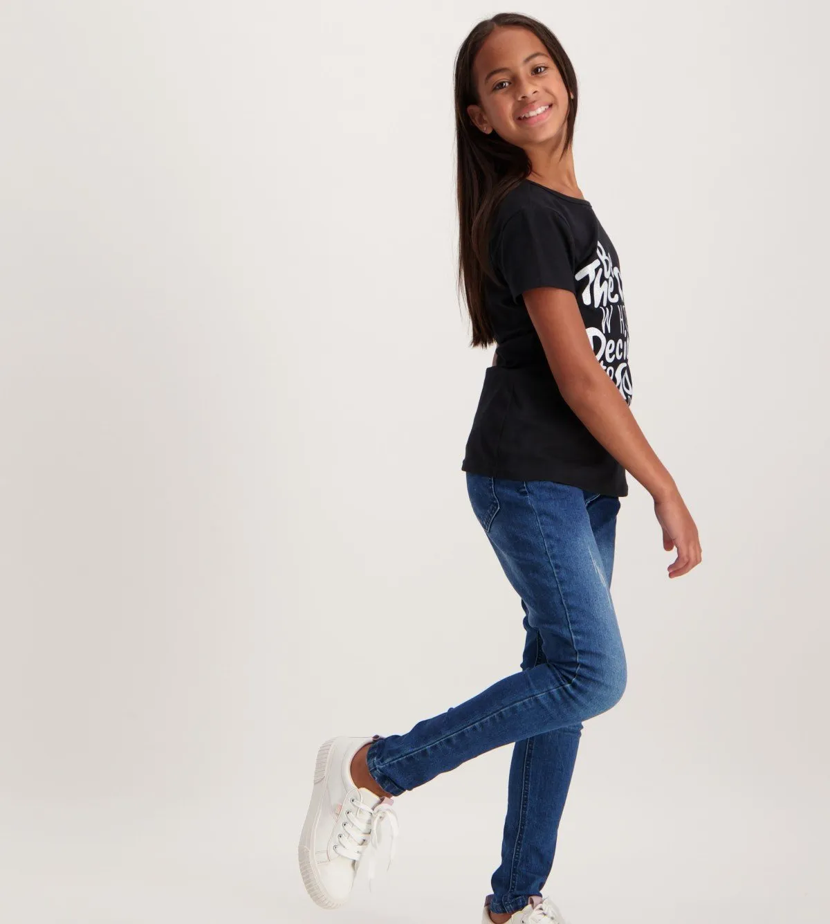 Girls Printed Tee - Black