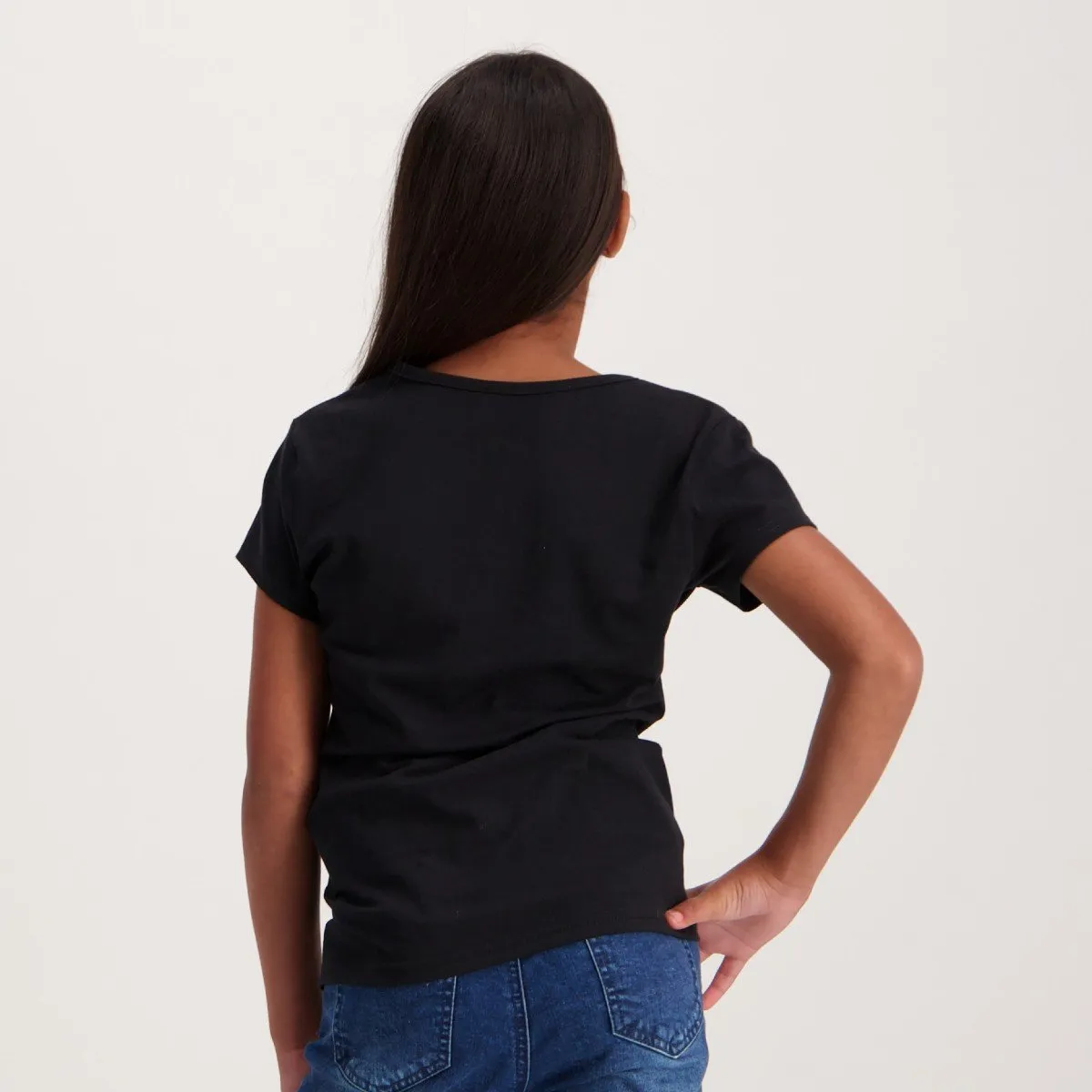 Girls Printed Tee - Black