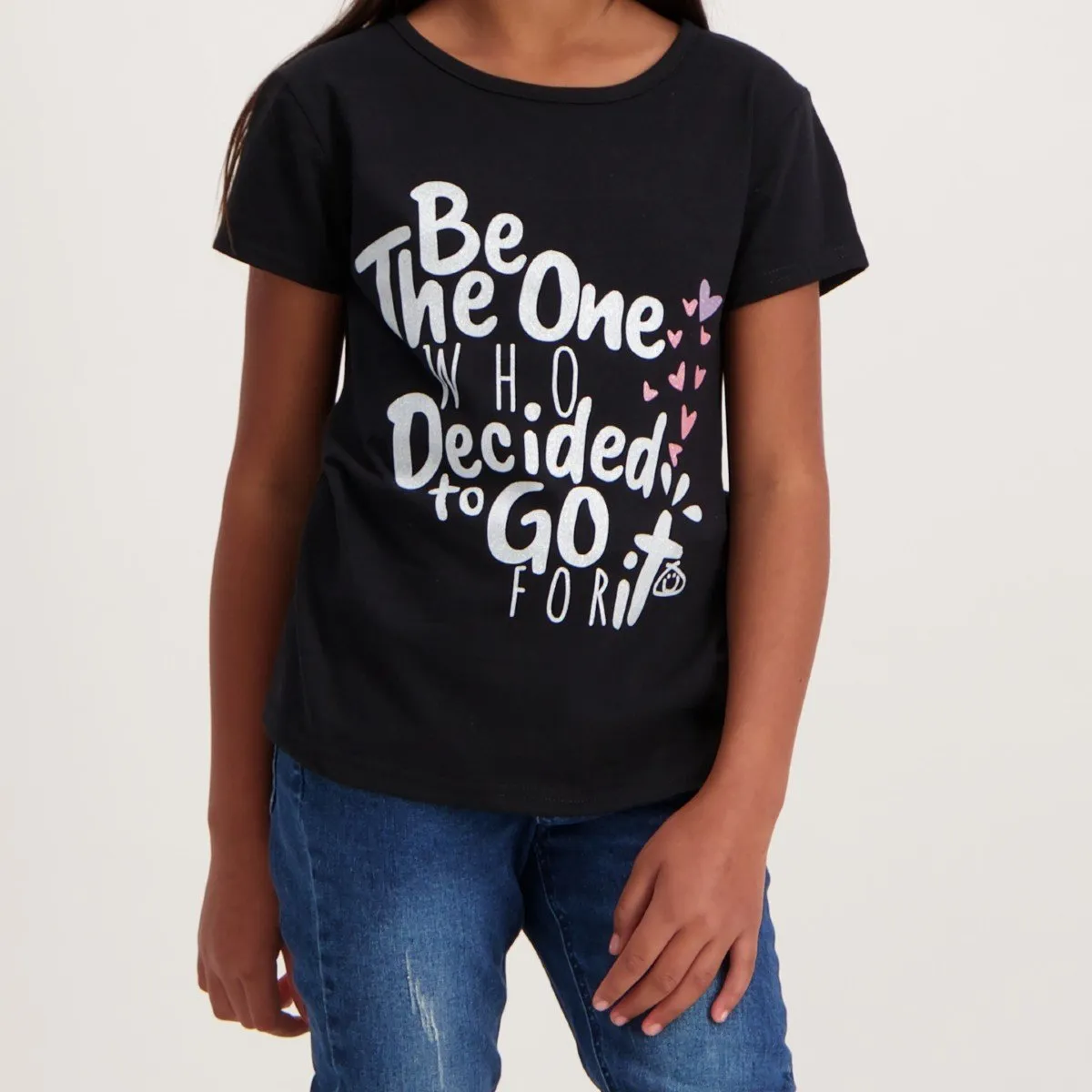 Girls Printed Tee - Black