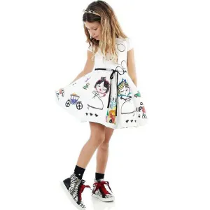 Girls Summer Dress Kids Clothes Baby Girl Dress with Sashes Robe Fille Character Princess Dress Children Clothing