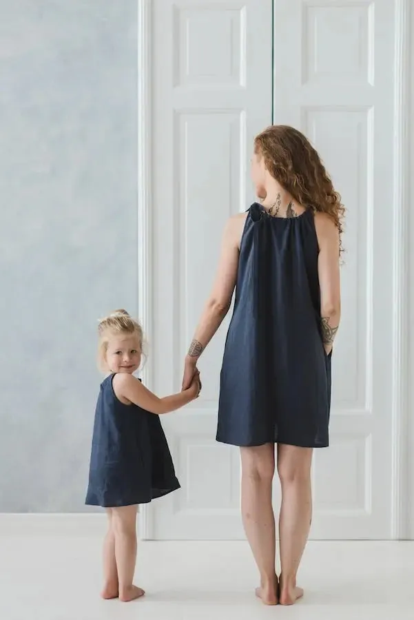 Girls Summer Linen Dress