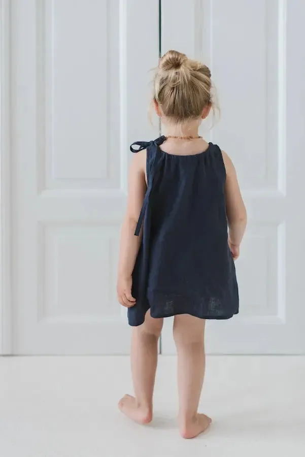Girls Summer Linen Dress
