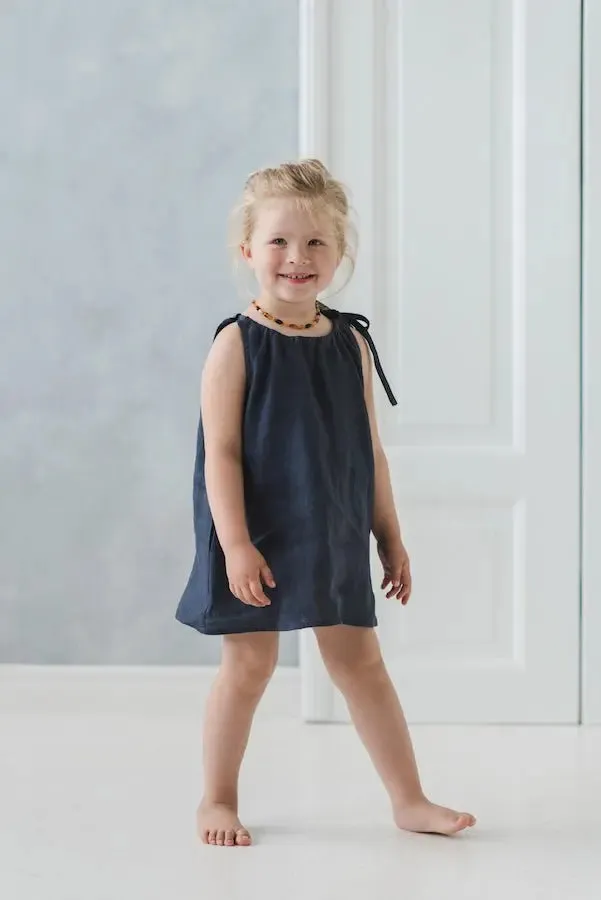 Girls Summer Linen Dress