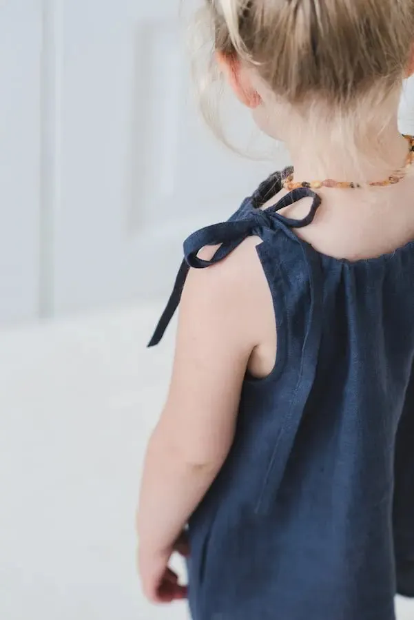 Girls Summer Linen Dress