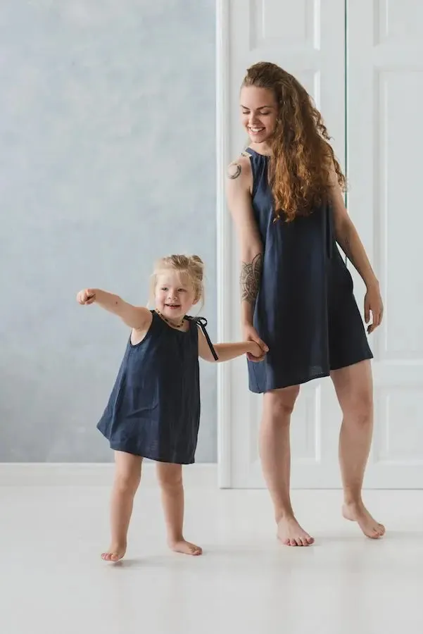 Girls Summer Linen Dress