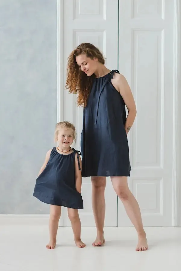 Girls Summer Linen Dress