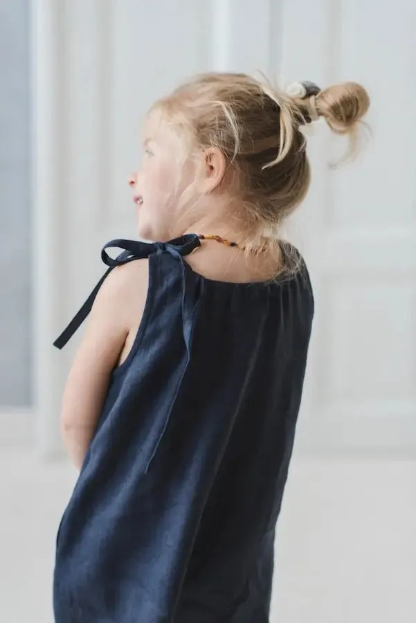 Girls Summer Linen Dress