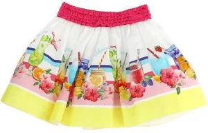 Girls White Summer Party Skirt