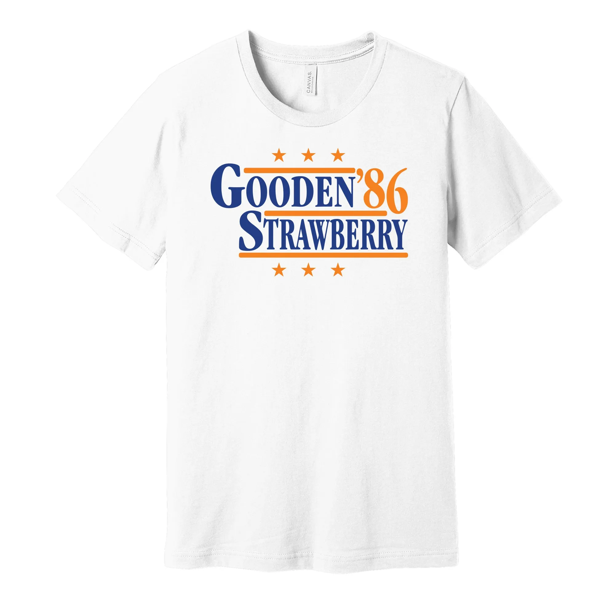Gooden & Strawberry '86 - New York Baseball Legends Political Campaign Parody T-Shirt - Hyper Than Hype Shirts