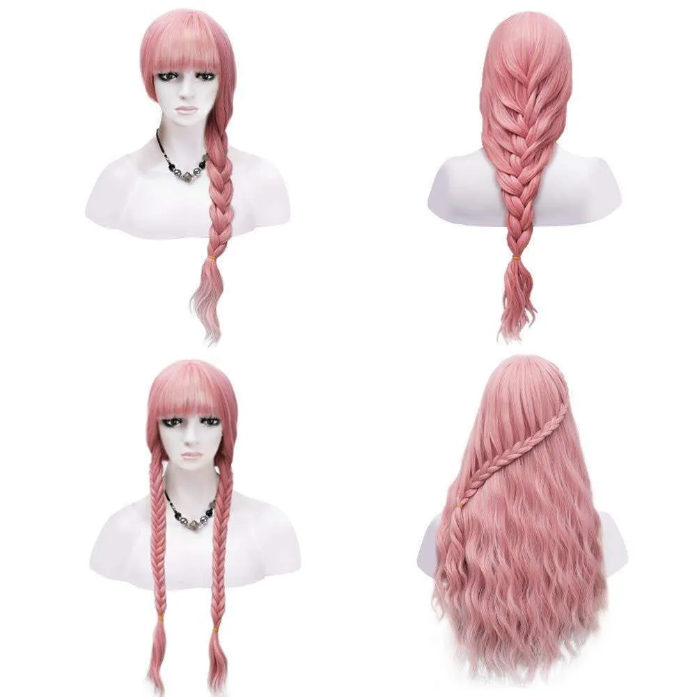 Gorgeous fashion goddess pink wig with bangs  | trendy wigs | synthetic top quality heat resistant fiber | human hair feel | free shipping