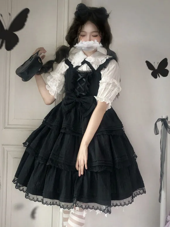 Gothic Lolita Dresses Ruffles Lace Light Pink Green