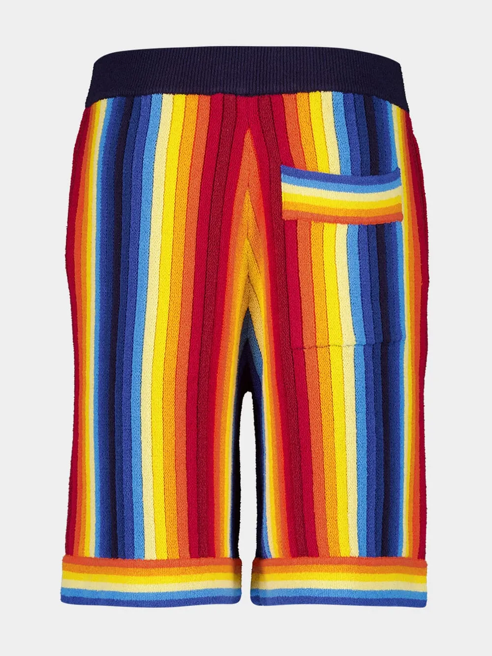 Gradient Towelling Effect Cotton Shorts