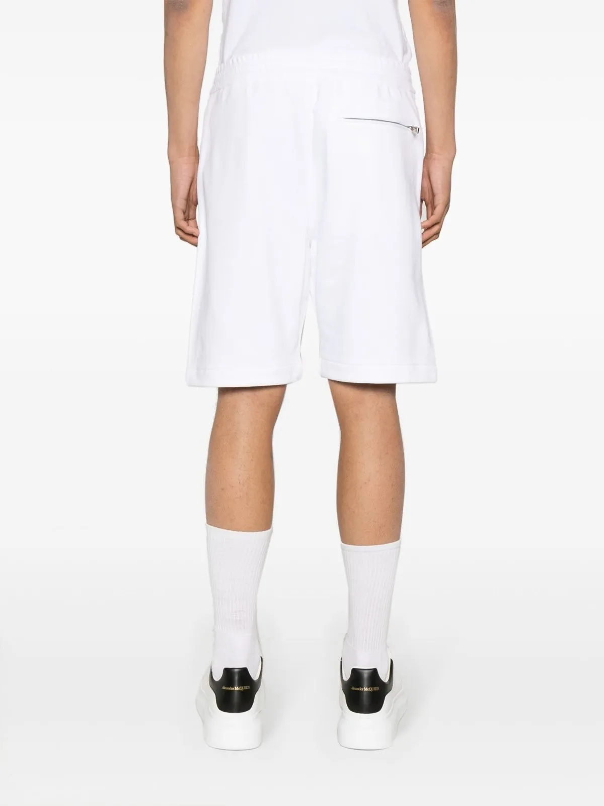 Graffiti Logo Print White Shorts
