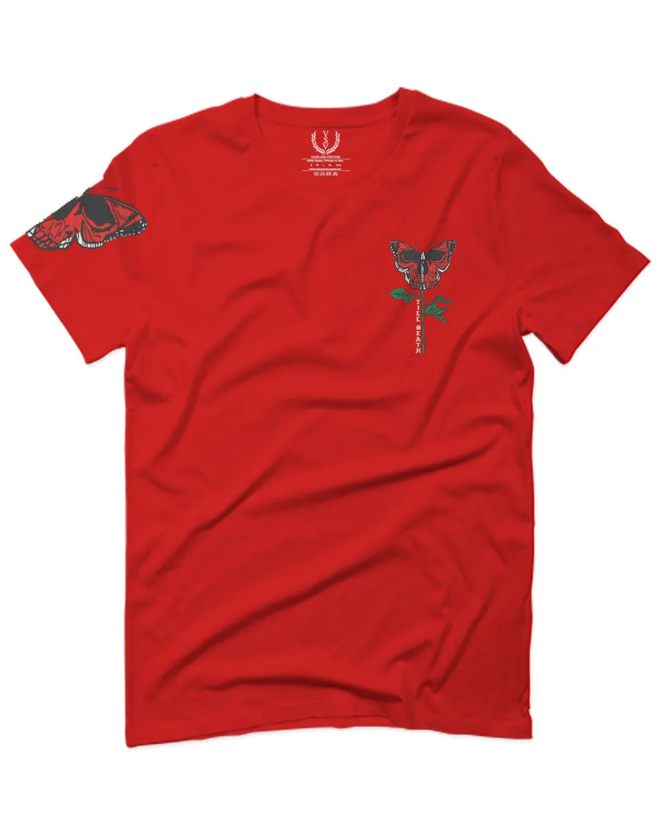 Graphic Cool Till Death Flower Skull Primitives Butterfly Vibes Floral For men T Shirt