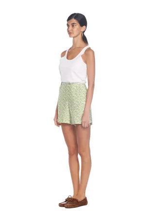 Green Flora Azalea High Waist Shorts