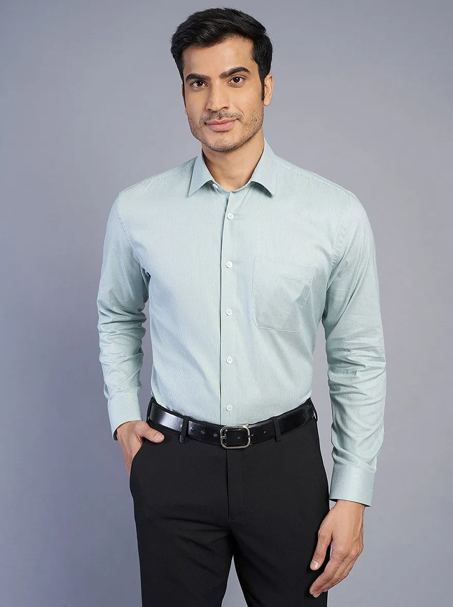 Green Solid Regular Fit Formal Shirt | JadeBlue