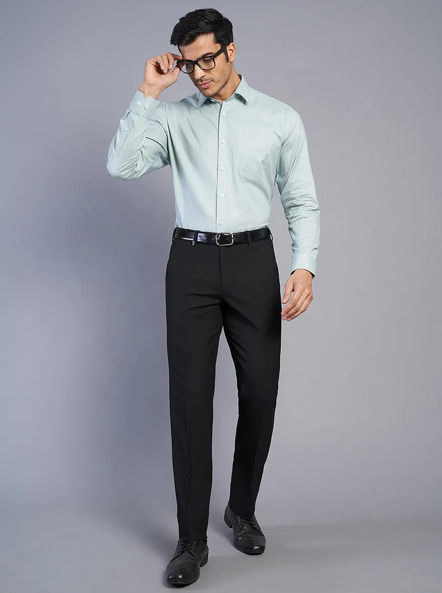 Green Solid Regular Fit Formal Shirt | JadeBlue