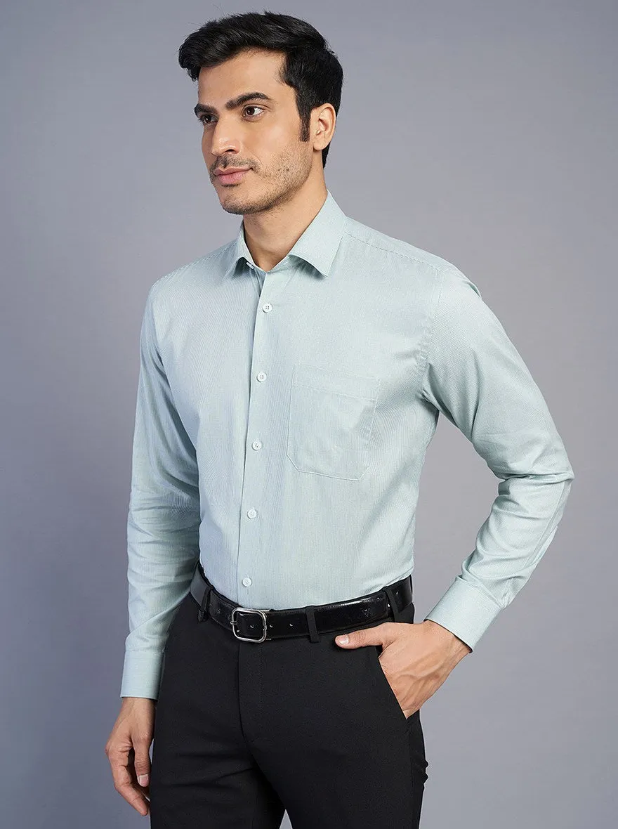 Green Solid Regular Fit Formal Shirt | JadeBlue