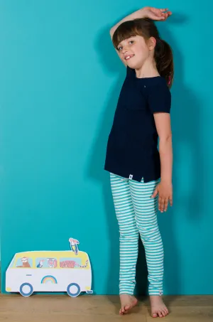 Green Stripe Leggings