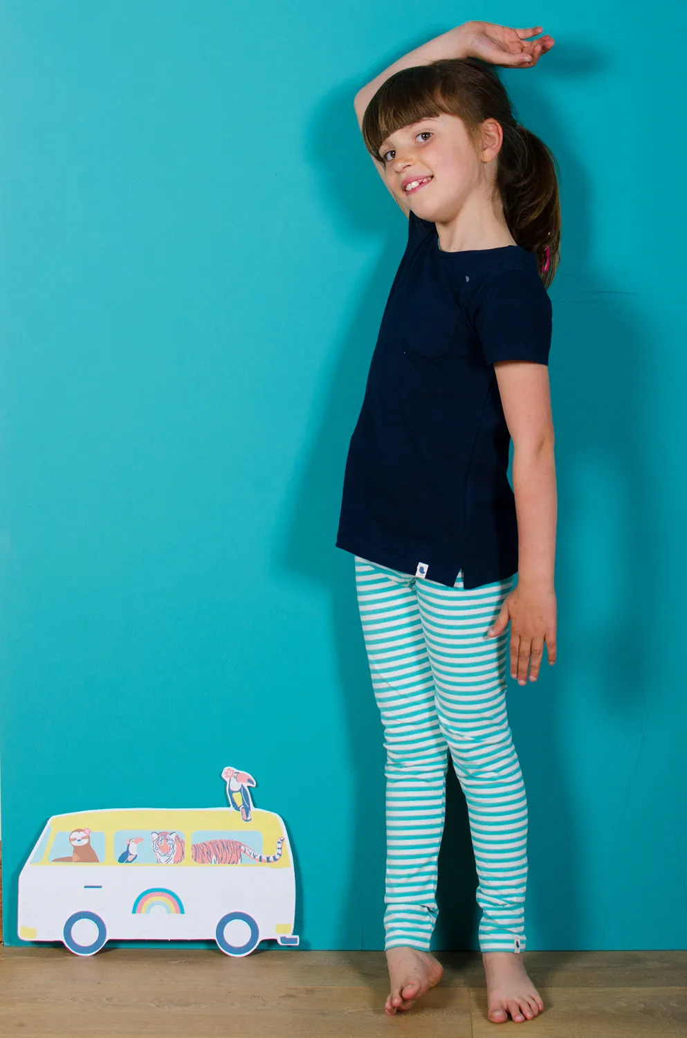Green Stripe Leggings