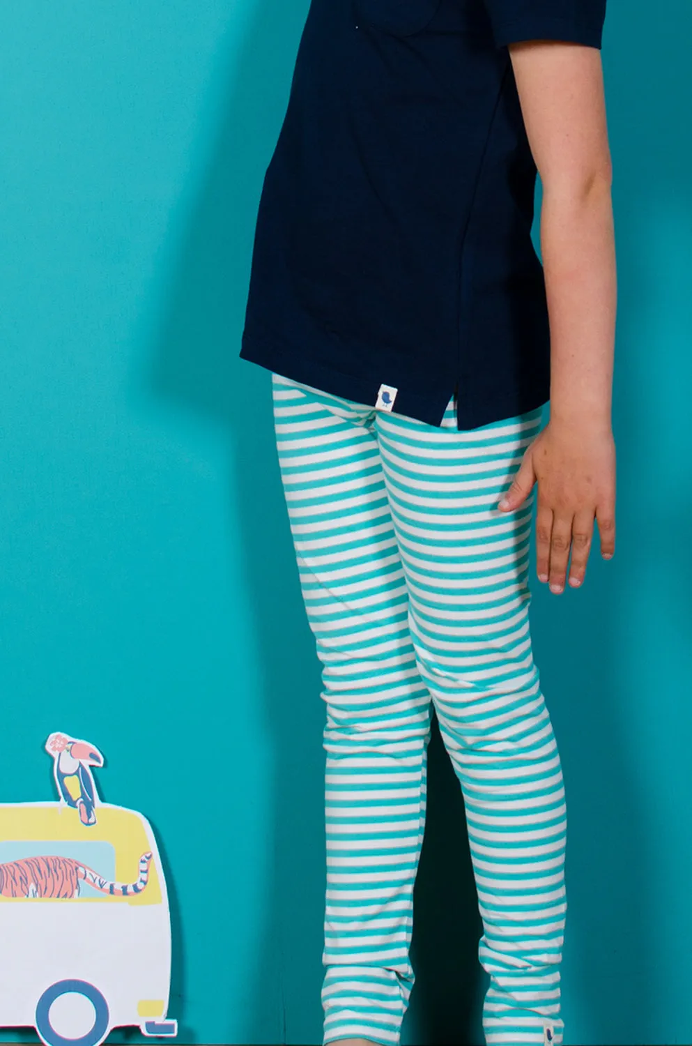 Green Stripe Leggings