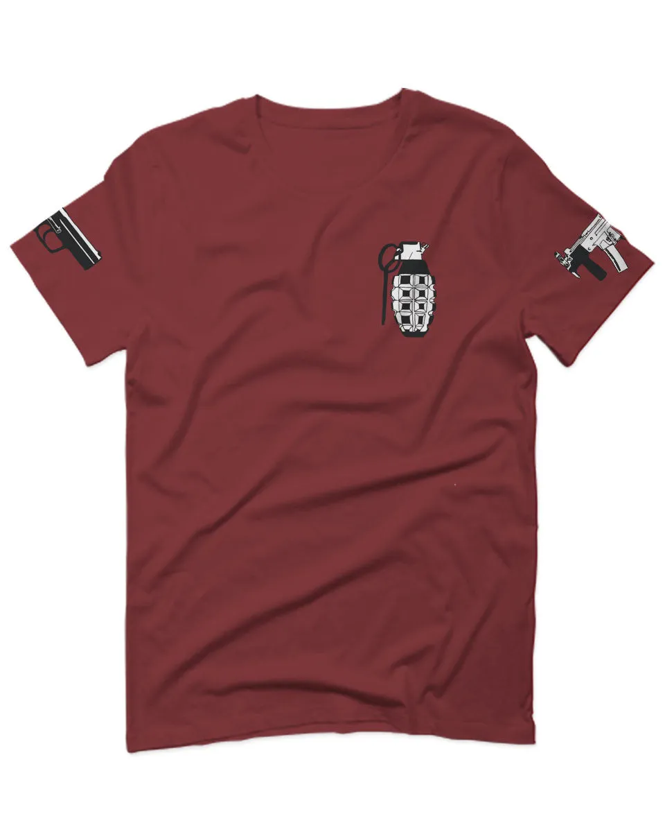 Grenade Guns Second Amendment American Rights Weapons For men T Shirt