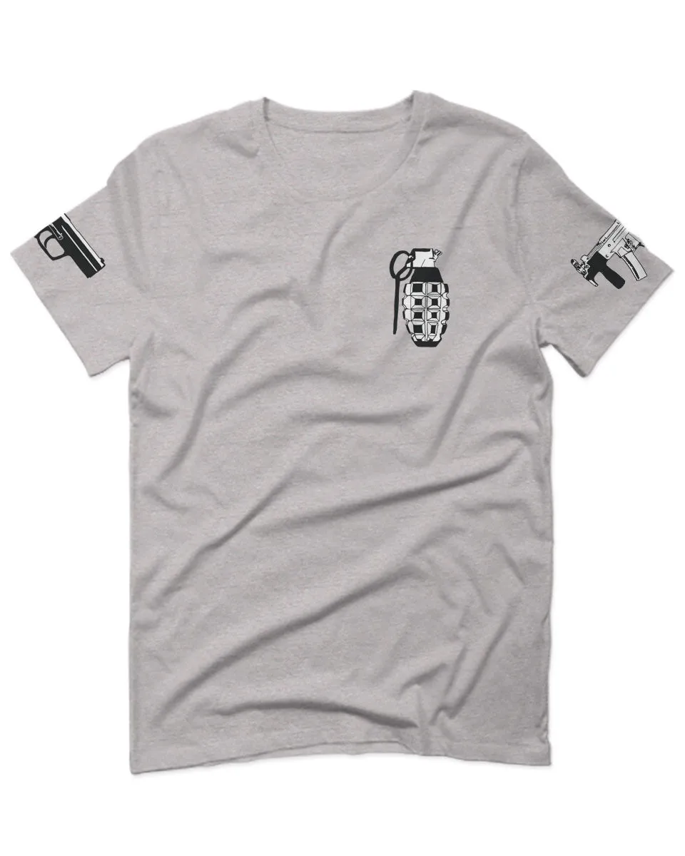 Grenade Guns Second Amendment American Rights Weapons For men T Shirt