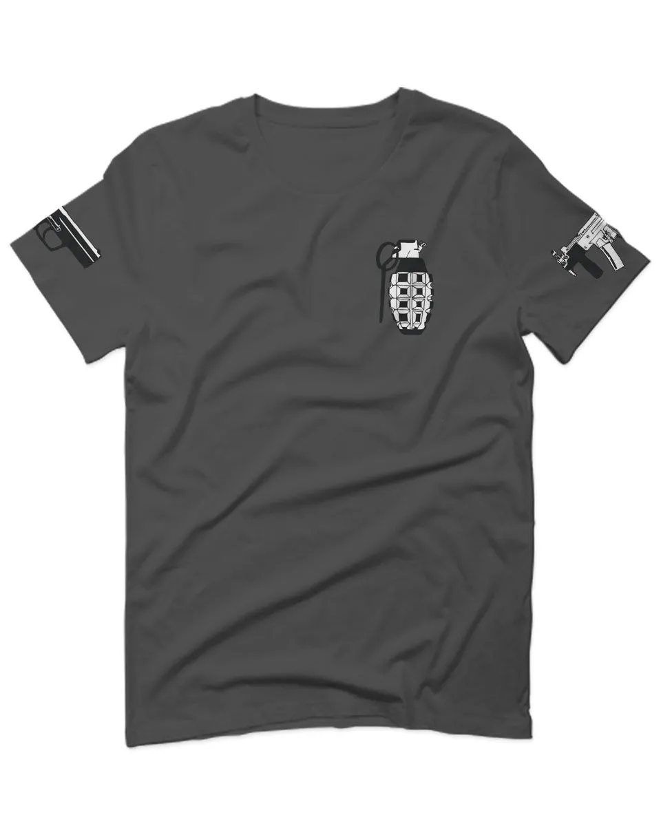 Grenade Guns Second Amendment American Rights Weapons For men T Shirt