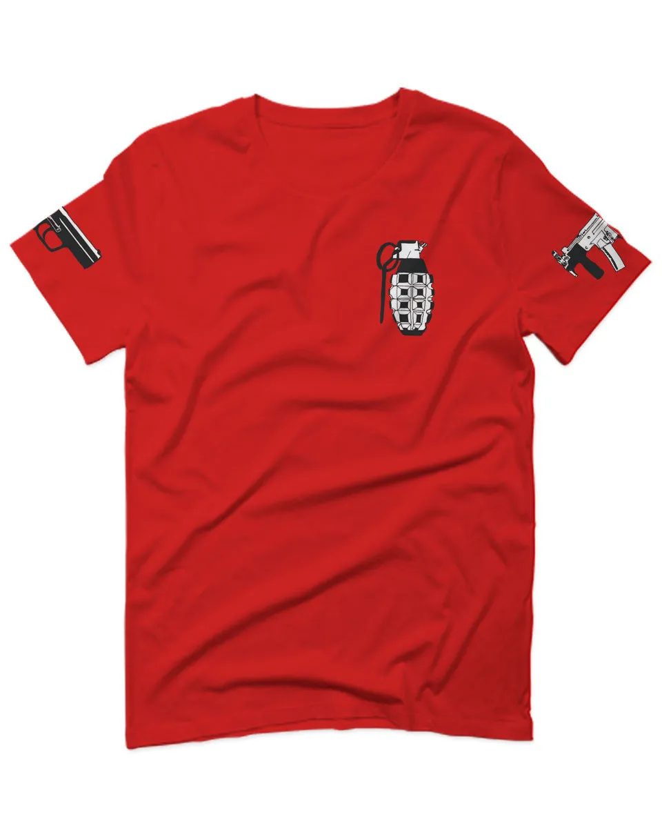 Grenade Guns Second Amendment American Rights Weapons For men T Shirt