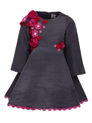 Grey Scallop Hem Dress