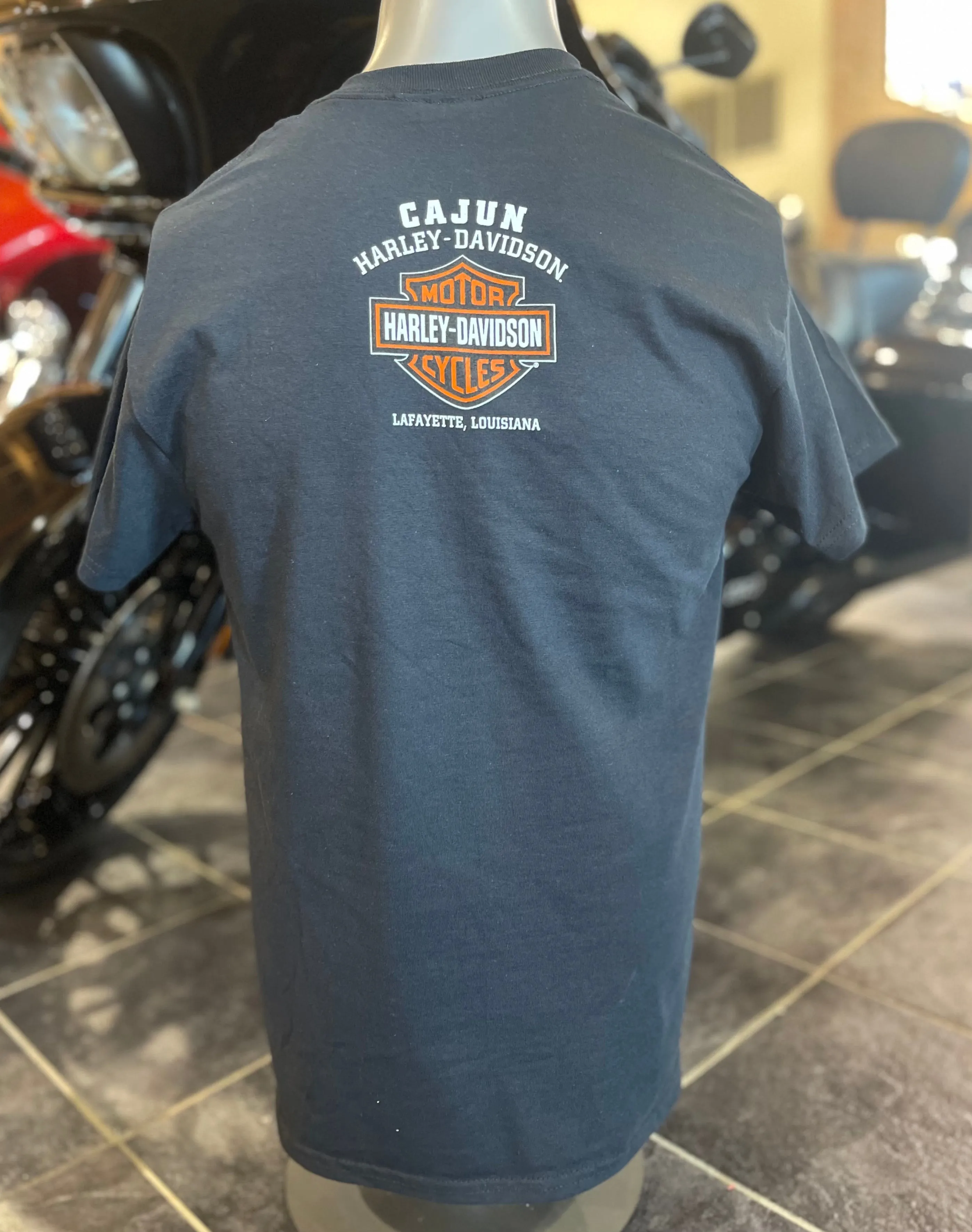H-D PINUP BLACK Cajun Harley-Davidson  Short Sleeve T-Shirt