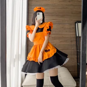 Halloween Pumpkin Maid Dress yc24787
