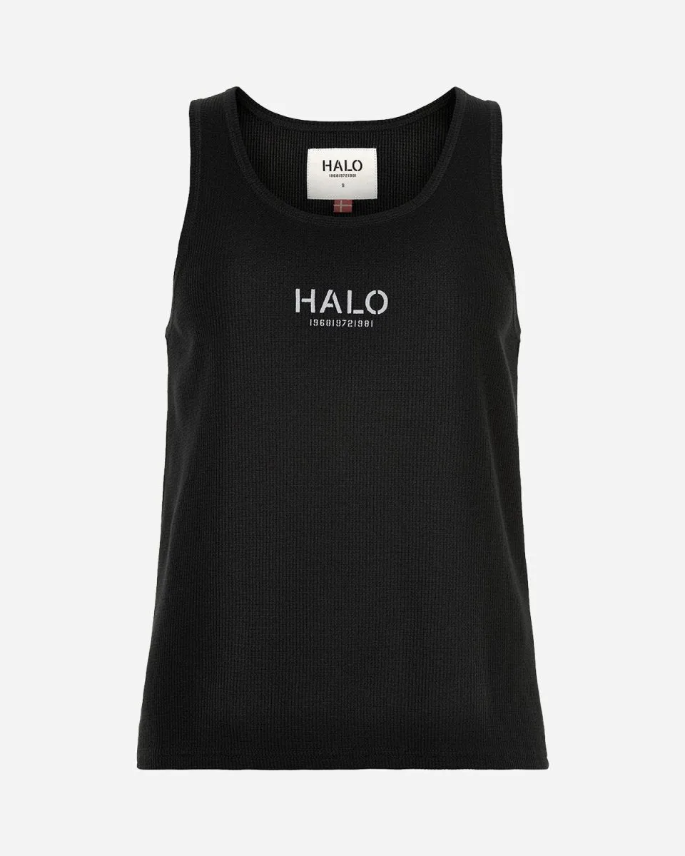 Halo Womens Waffle Top - Black