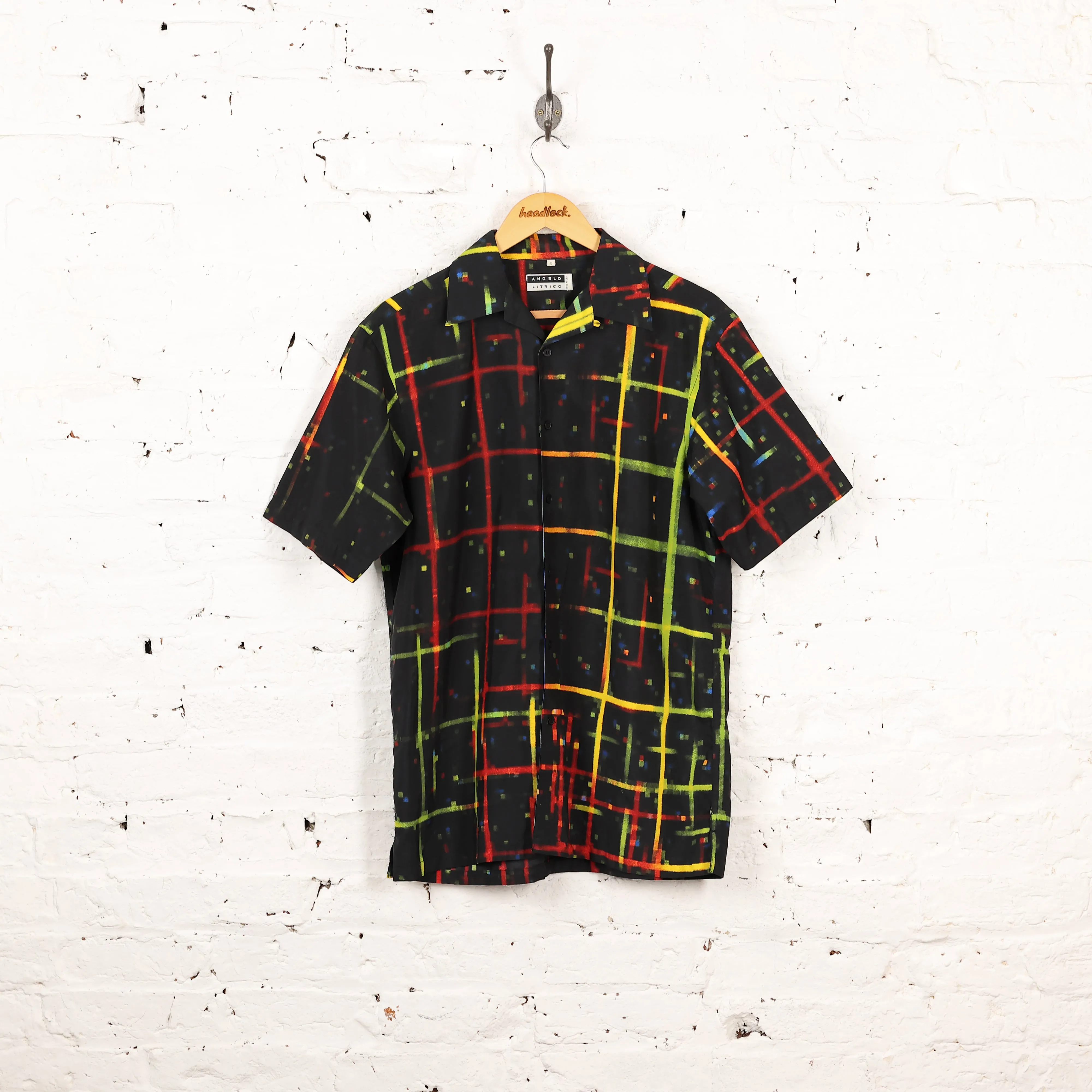 Headlock Vintage Abstract Pattern Shirt  - Black - S