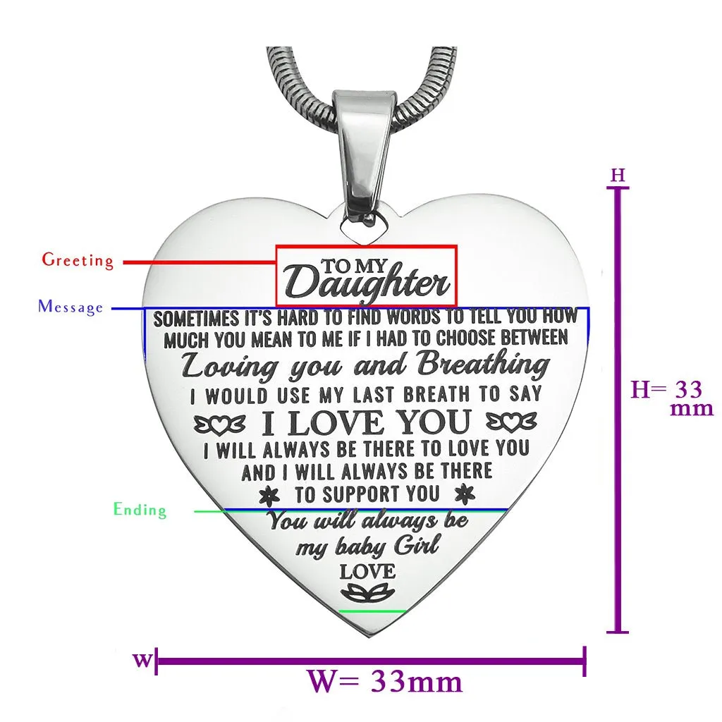 Heart Necklace - I Love You